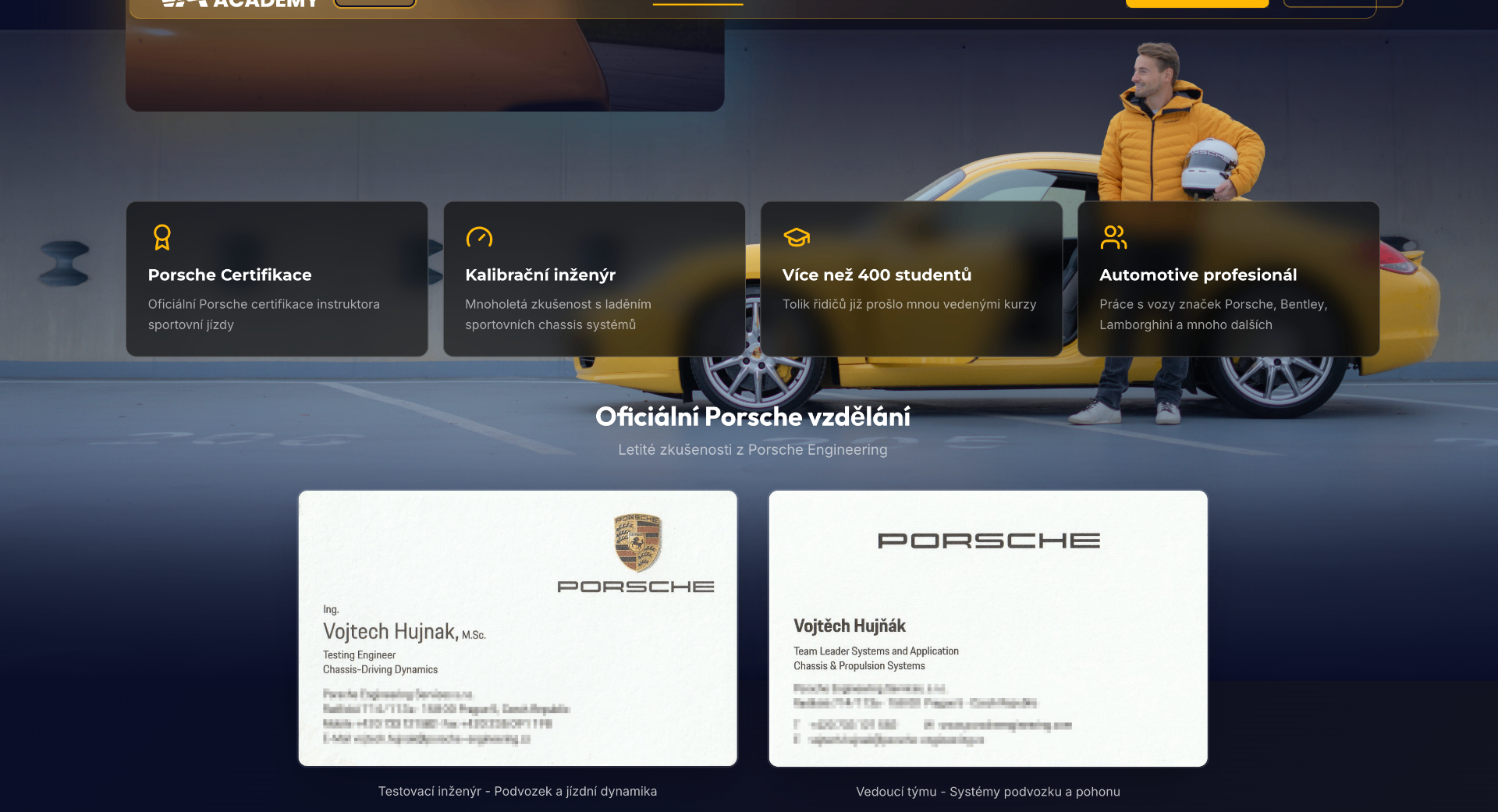 Voitech Academy na obrazovce MacBooku